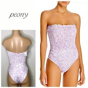 New. PEONY smocked bandeau one piece. USA Size 6. Retails $153